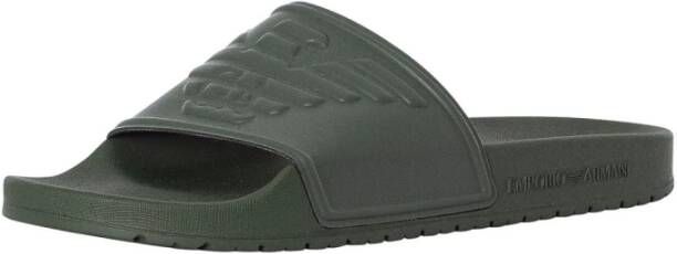 Emporio Armani Dames Band Sliders Lente Zomer Collectie Green Dames