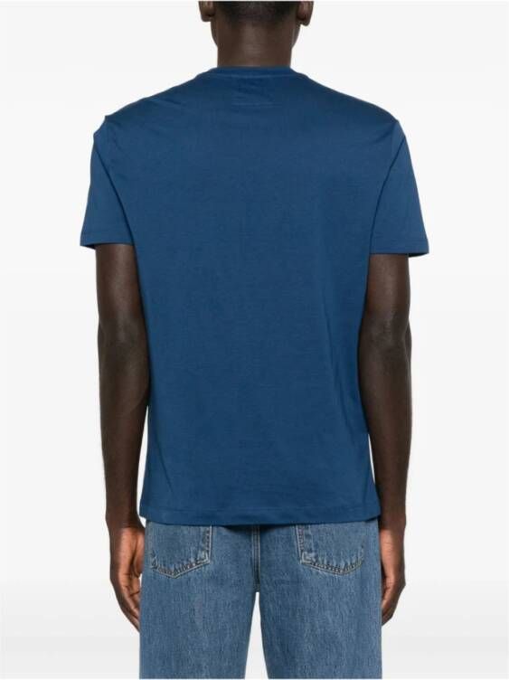 Emporio Armani Donkerblauw Adelaar Grafisch Katoenen T-shirt