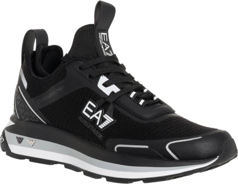 Emporio Armani EA7 Vetersluiting Effen Altura Sneakers Zwart Heren