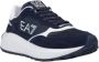 Emporio Armani EA7 Blauwe Print Sneakers met Leren Voering Blue Heren - Thumbnail 4