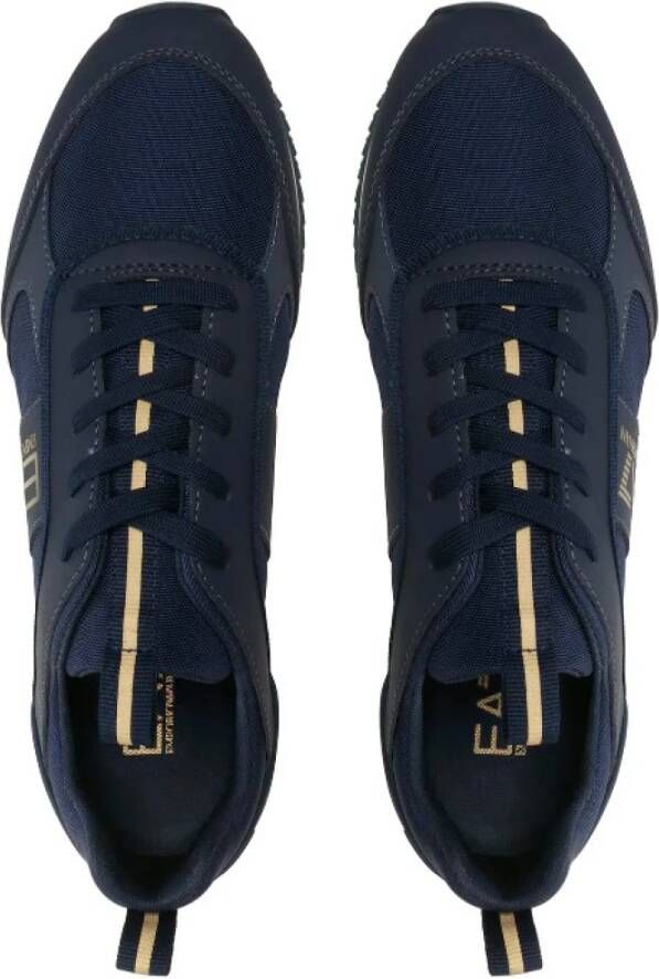 Emporio Armani EA7 Blauwe Sneakers met Ademende Stof Blue Heren