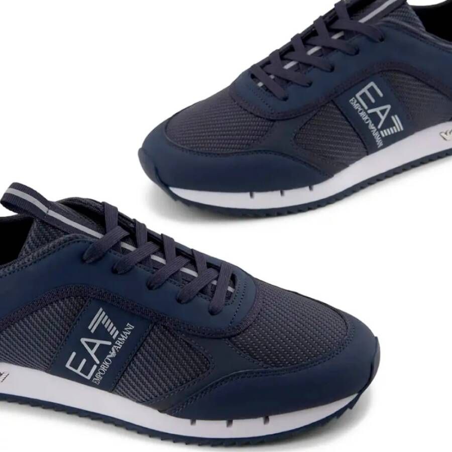 Emporio Armani EA7 Blauwe Sneakers met Eagle Logo