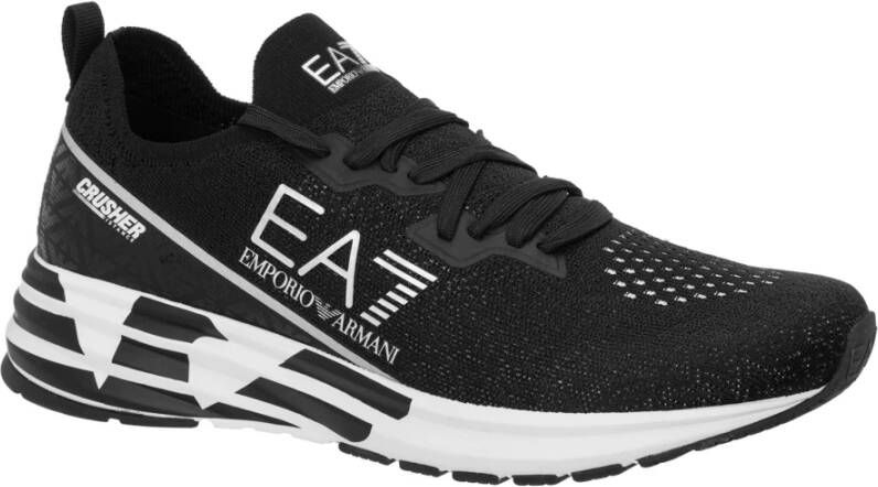 Emporio Armani EA7 Zwarte Witte Mesh Sneaker Trainingschoenen Black Dames - Foto 6
