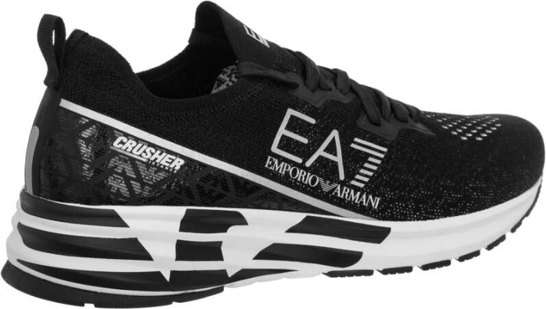 Emporio Armani EA7 Zwarte Witte Mesh Sneaker Trainingschoenen Black Dames - Foto 7