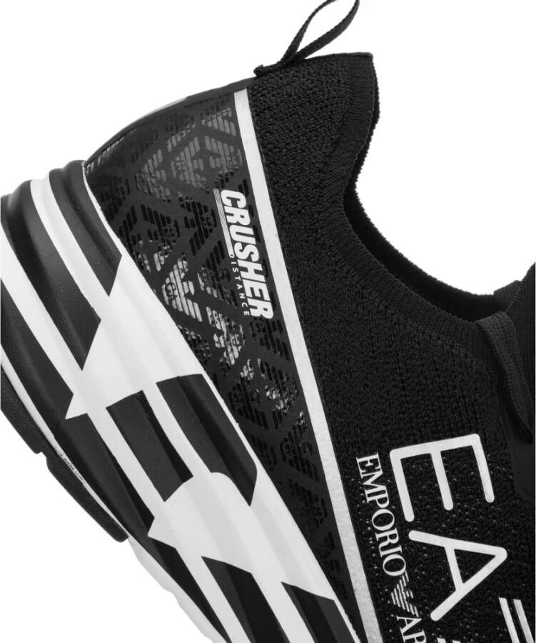 Emporio Armani EA7 Zwarte Witte Mesh Sneaker Trainingschoenen Black Dames - Foto 9
