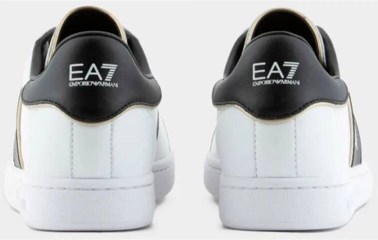 Emporio Armani EA7 Eenoudige en eelzijdige leren sneakers White Heren