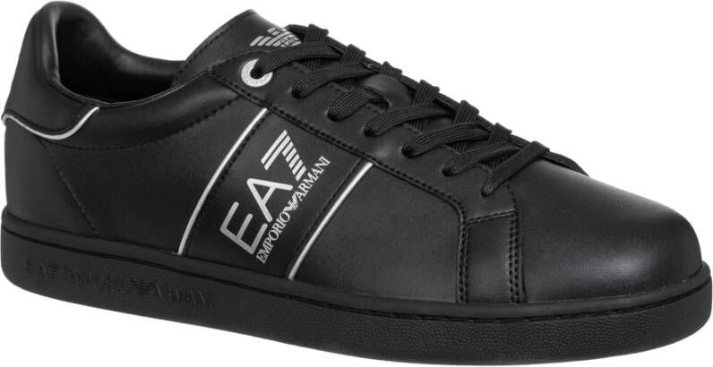 Emporio Armani EA7 Effen Vetersneakers Black Heren