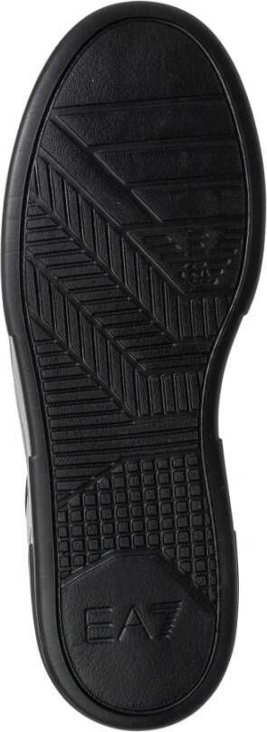 Emporio Armani EA7 Effen Vetersneakers Black Heren