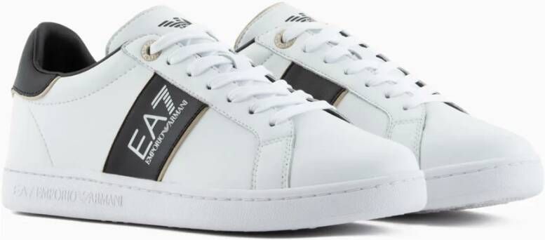 Emporio Armani EA7 Geperforeerde Leren Sneakers White Dames