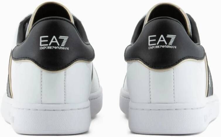 Emporio Armani EA7 Geperforeerde Leren Sneakers White Dames