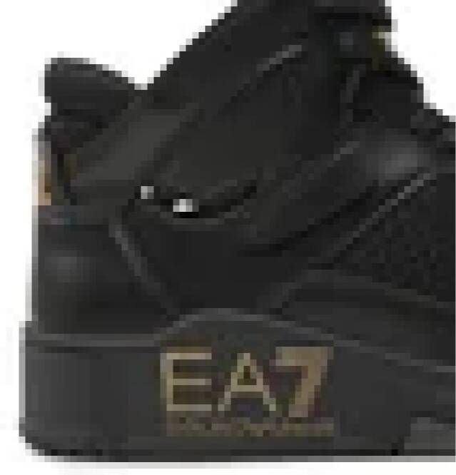 Emporio Armani EA7 Gouden Reliëf Logo Sneaker Zwart Heren
