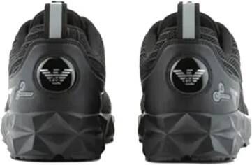 Emporio Armani EA7 Hoge Sneakers met Reliëf Rubber Logo Zwart Heren
