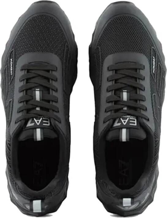 Emporio Armani EA7 Hoge Sneakers met Reliëf Rubber Logo Zwart Heren