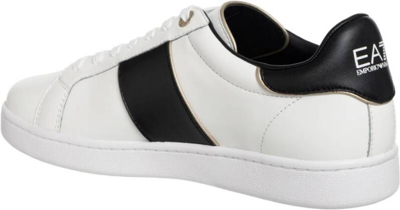 Emporio Armani EA7 Klassieke Sneakers met Vetersluiting Wit Heren