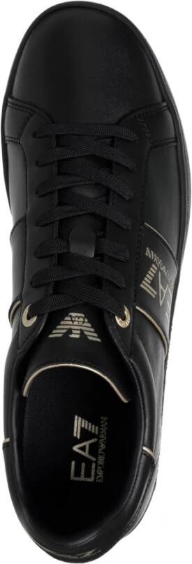 Emporio Armani EA7 Klassieke Sneakers met Vetersluiting Zwart Heren