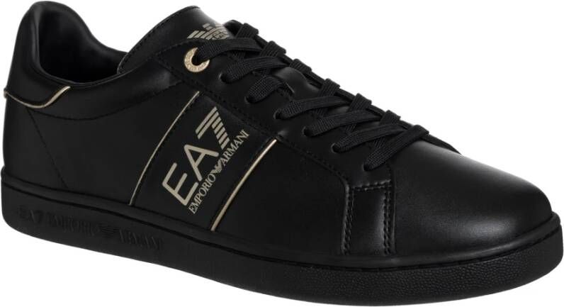 Emporio Armani EA7 Klassieke Sneakers met Vetersluiting Zwart Heren