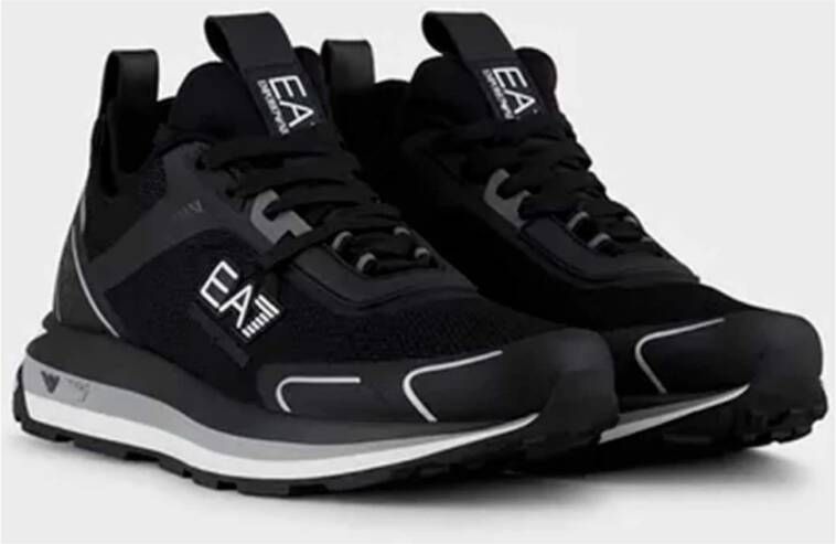 Emporio Armani EA7 Lage sportschoenen met veters Zwart Heren