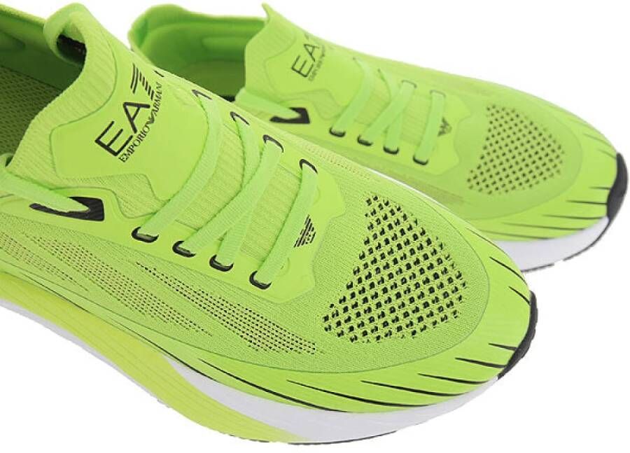 Emporio Armani EA7 Lime Sneakers Ss24 Ronde Neus Vetersluiting Green Heren