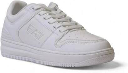 Emporio Armani EA7 Moderne witte polyester sneakers White Heren