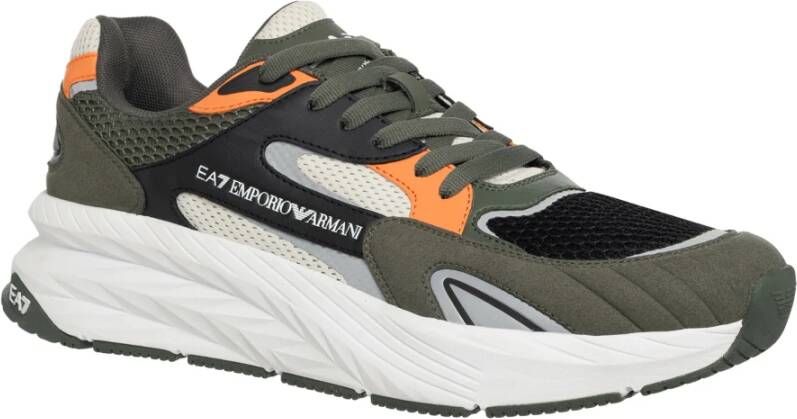 Emporio Armani EA7 Multicolor Vetersneakers Green Heren
