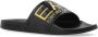 Ea7 Emporio Armani Teenslippers Visibility Logo Slides Shiny Black Gold - Thumbnail 11