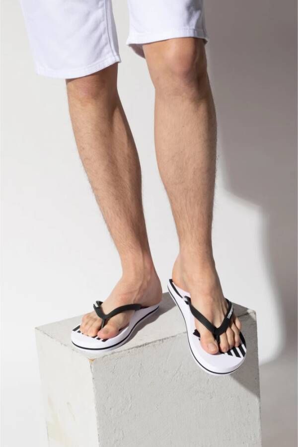 Emporio Armani EA7 Rubberen slides met logo White Heren