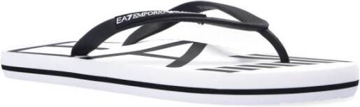 Emporio Armani EA7 Rubberen slides met logo White Heren