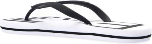 Emporio Armani EA7 Rubberen slides met logo White Heren