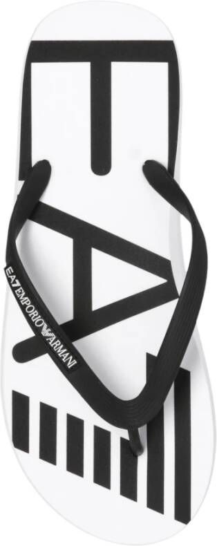 Emporio Armani EA7 Rubberen slides met logo White Heren