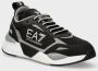 Emporio Armani EA7 Zwarte Sneakers Gedrukt Logo Ronde Neus Black Heren - Thumbnail 4