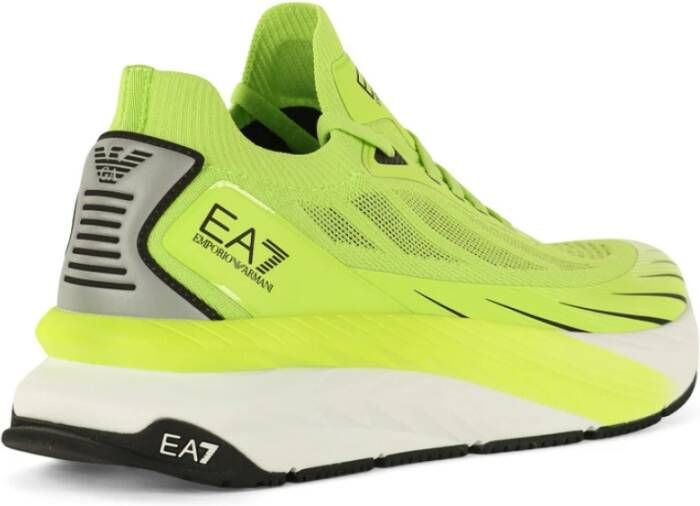 Emporio Armani EA7 Sneakers met Logo Print van Stof en Eco-Leer Green Heren