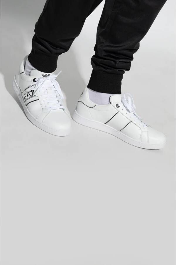 Emporio Armani EA7 Sneakers met logo Wit Heren