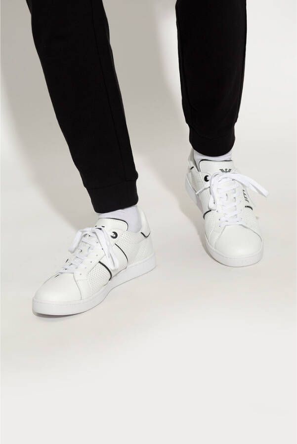 Emporio Armani EA7 Sneakers met logo Wit Heren