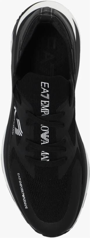 Emporio Armani EA7 Sneakers met logo Zwart Heren