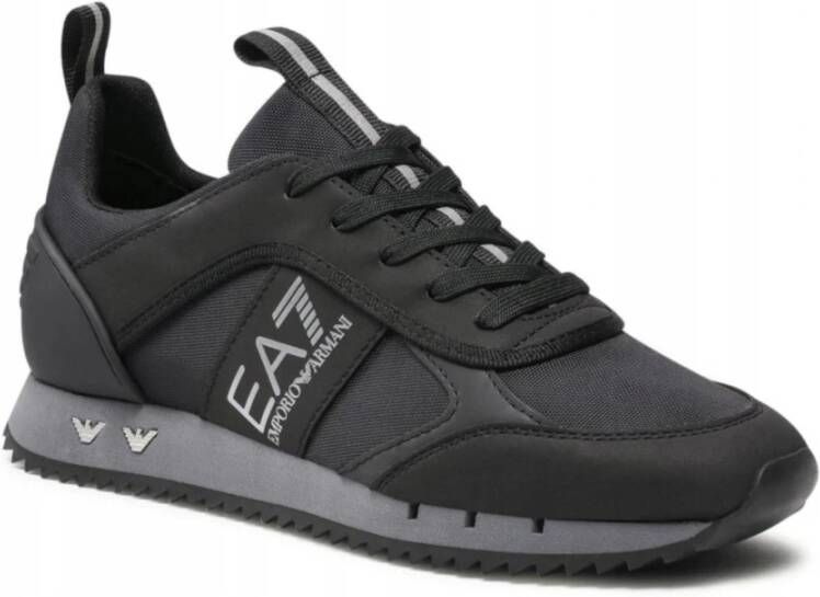 Emporio Armani EA7 Unisex Hardloopschoen in Zwart en Zilver Zwart Heren