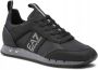 Emporio Armani EA7 Nieuwe Armani Noir Sneakers met Zilveren Logo Black Heren - Thumbnail 3