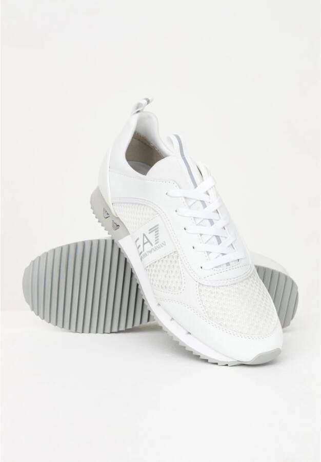 Emporio Ar i EA7 Witte Zilveren Mesh Sneaker Unisex Hardloopschoenen White - Foto 6