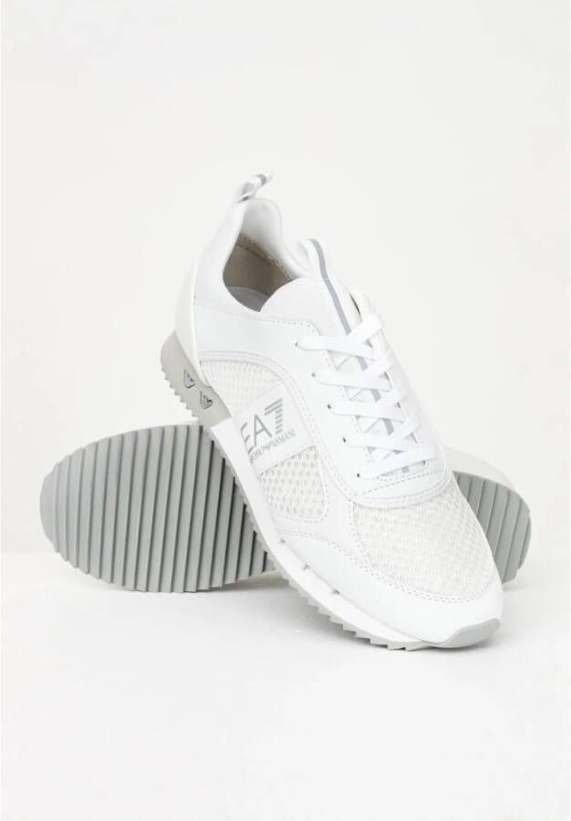 Emporio Armani EA7 Witte Zilveren Mesh Sneaker Unisex Hardloopschoenen White Heren - Foto 6