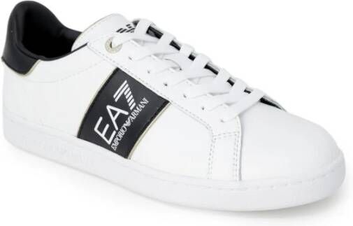 Emporio Armani EA7 Witte Leren Vetersneakers White Heren