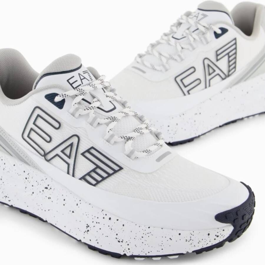 Emporio Armani EA7 Witte Mesh en Suède Sneakers