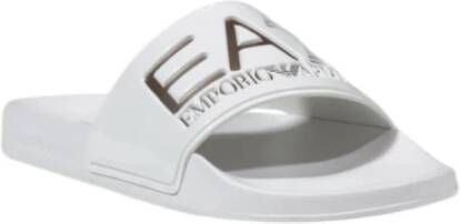 Emporio Armani EA7 Witte Plain PVC Slip-On Slippers White Dames