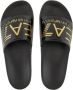 Ea7 Emporio Ar i Teenslippers Visibility Logo Slides Shiny Black Gold - Thumbnail 10