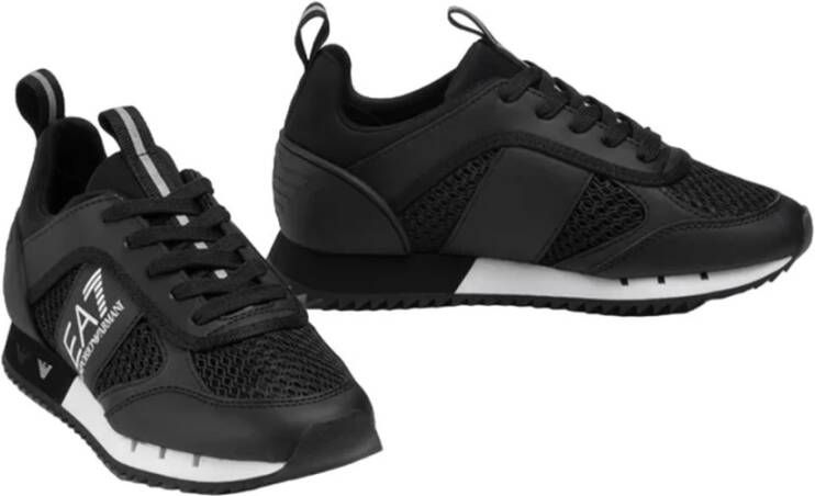 Emporio Armani EA7 Zwarte Casual Synthetische Sneakers Black Heren