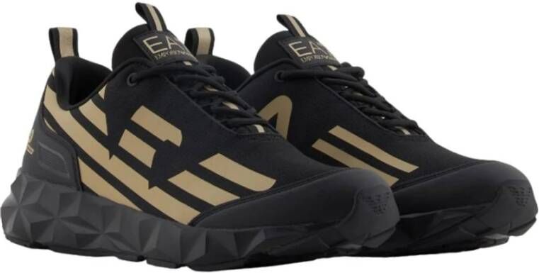 Emporio Armani EA7 Zwarte Casual Textiel Sneakers met 4cm Rubberen Zool