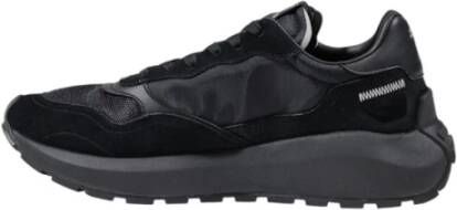 Emporio Armani EA7 Zwarte Leren Veterschoenen