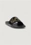 Ea7 Emporio Armani Teenslippers Visibility Logo Slides Shiny Black Gold - Thumbnail 6
