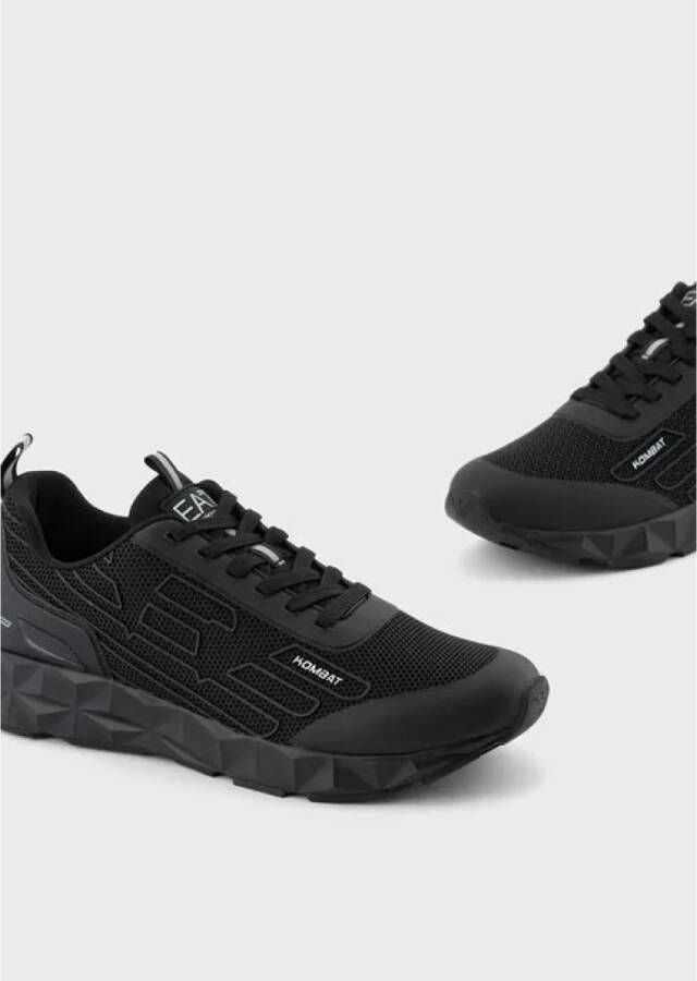 Emporio Armani EA7 Zwarte Sneakers met Adelaar Logo Black Heren