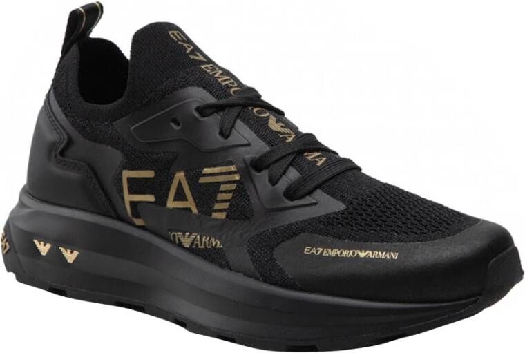 Emporio Armani EA7 Zwarte Sneakers met 3 cm Zool Maatgids Zwart Heren
