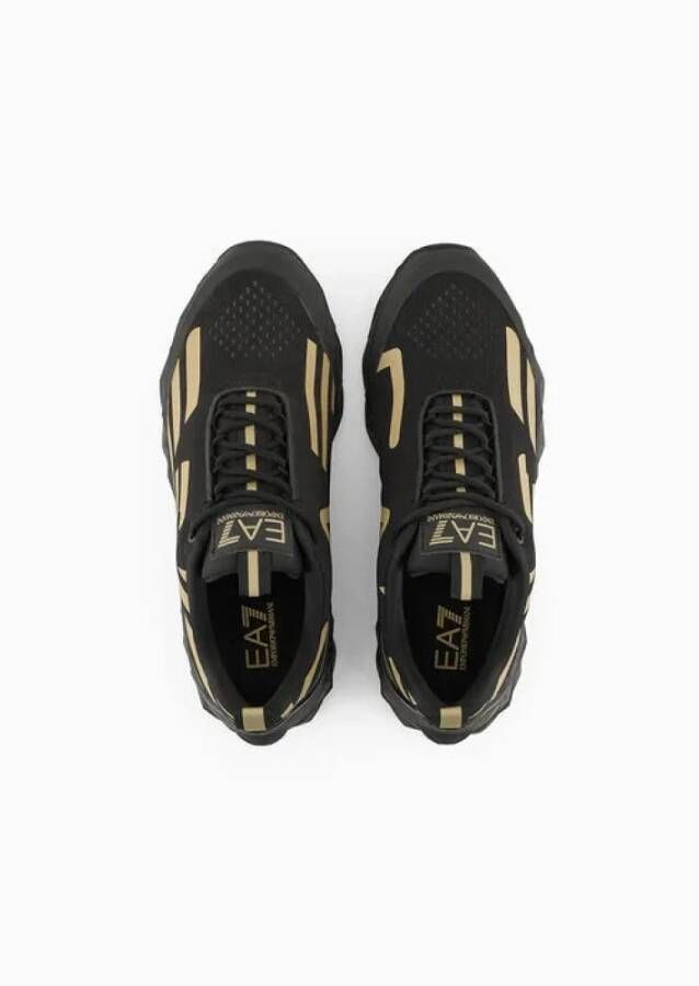 Emporio Armani EA7 Zwarte Sneakers met Adelaar Logo Black Heren
