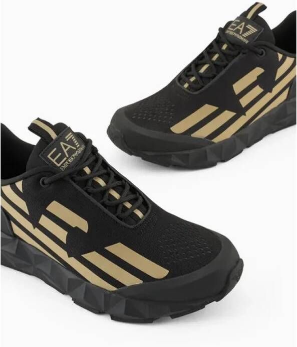 Emporio Armani EA7 Zwarte Sneakers met Adelaar Logo Black Heren